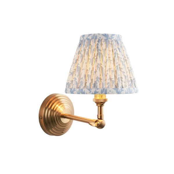 Endon Lighting - Obelisk Wing & Leaf 16cm - 115708 - Aged Brass Blue Wall Light