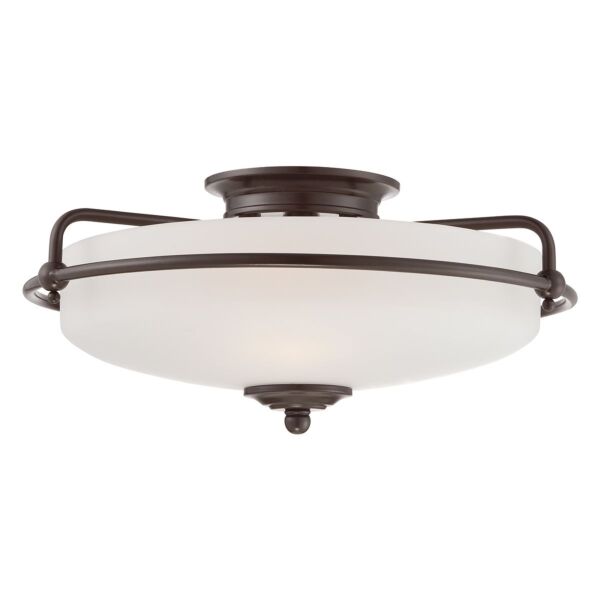 Quoizel Lighting - Griffin - QZ-GRIFFIN-F-PN - Palladian Bronze Opal Glass 3 Light Flush Ceiling Light