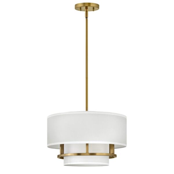 Hinkley Lighting - Graham - HK-GRAHAM-M-LCB - Brass 3 Light Flush Ceiling Light