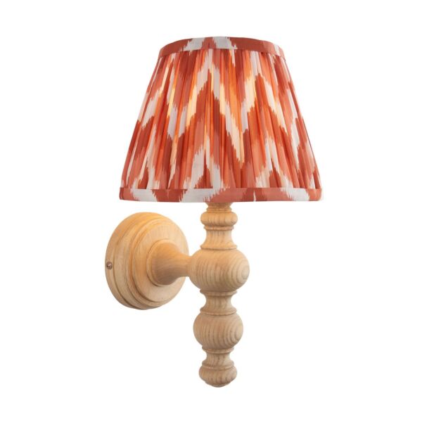 Endon Lighting - Bibury & Zigzag 20cm - 114328 - Ash Wood Aged Brass Orange Wall Light