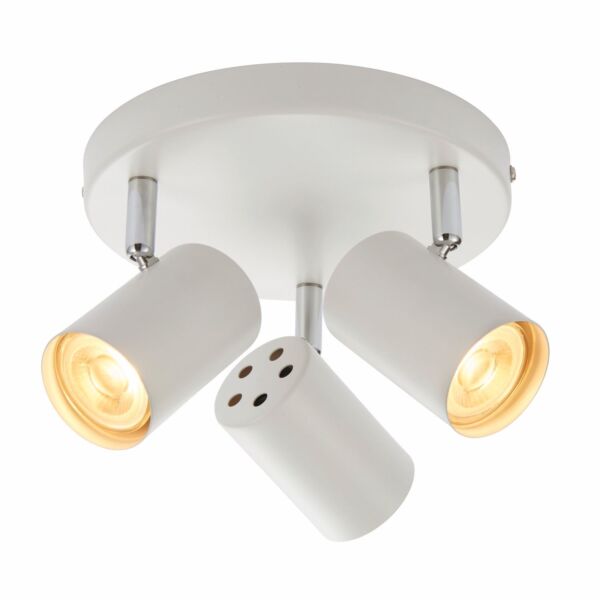 Saxby Lighting - Arezzo - 73685 - White Chrome 3 Light Ceiling Spotlight