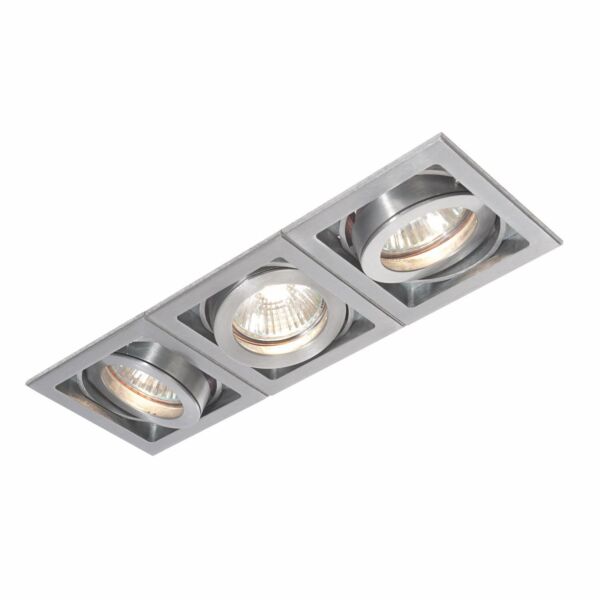 Saxby Lighting - Xeno - 52409 - Brushed Aluminium 3 Light Recessed Ceiling Downlight