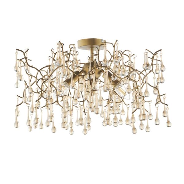 Splendour - Aged Gold Jewelled Semi flush