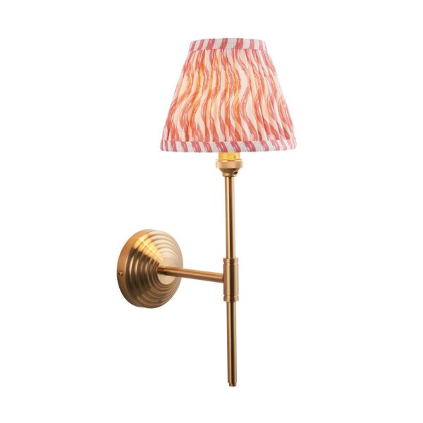 Endon Lighting - Obelisk T Bar & Ripple 16cm - 115695 - Aged Brass Pink Wall Light