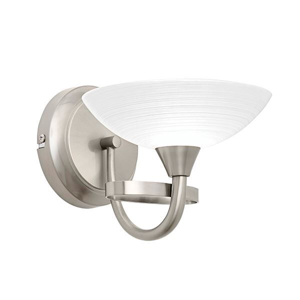 Endon Lighting - Cagney - CAGNEY-1WBSC - Chrome White Glass Wall Light