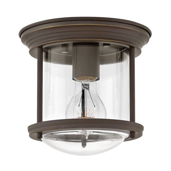 Quintiesse - QN-HADRIAN-MINI-F-OZ-CLEAR - Hadrian 1 Light Flush Mount - Clear Glass - Oil Rubbed Bronze