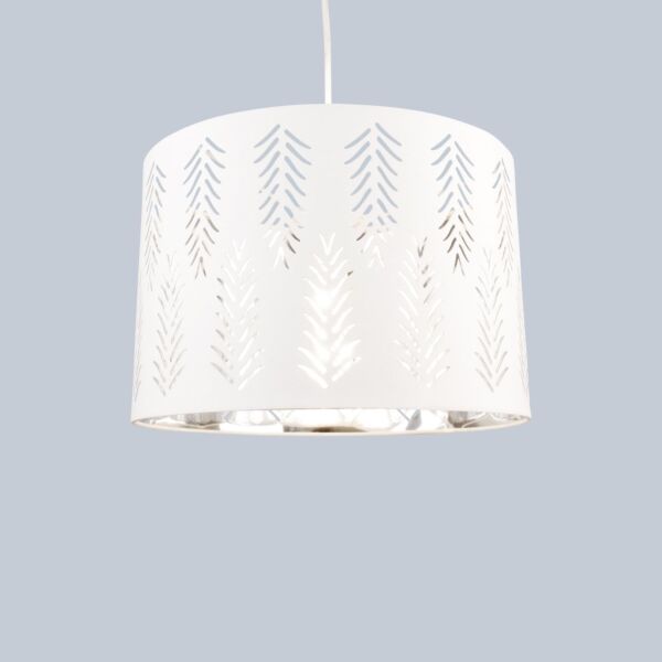 Spruce White Cut Out Shade with Chrome Inner