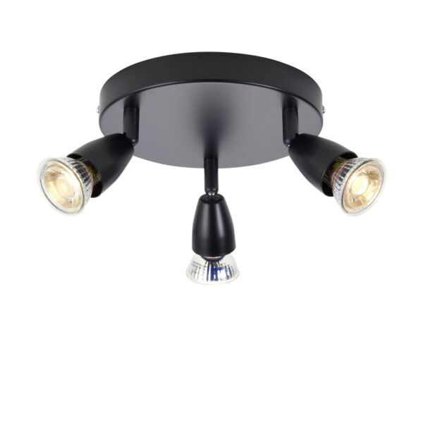 Saxby Lighting - Amalfi - 101330 - Black 3 Light Ceiling Spotlight