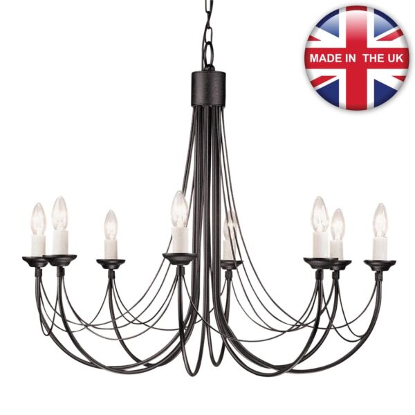 Elstead - Carisbrooke CB8-BLACK Chandelier