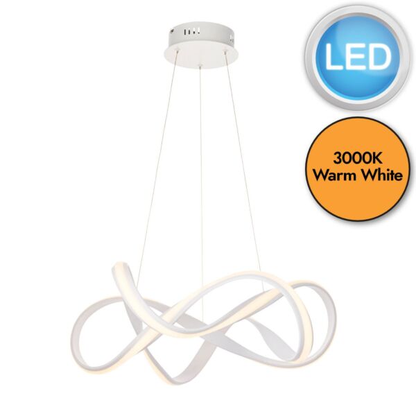 Endon Lighting - Synergy - 81893 - LED White Ceiling Pendant Light