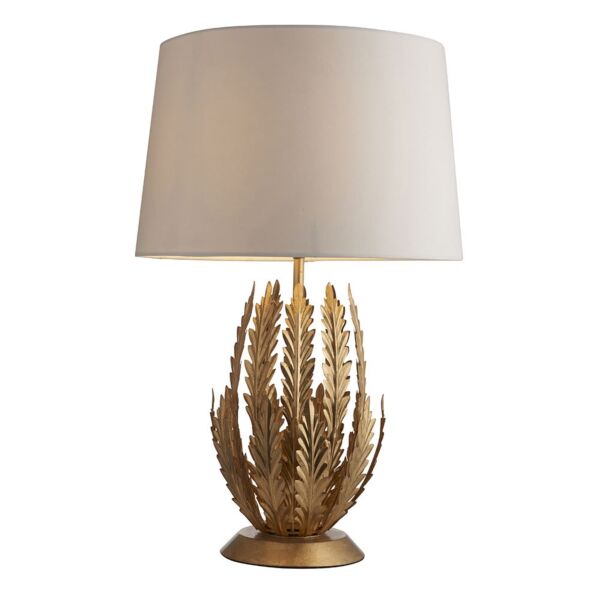 Endon Lighting - Delphine - 95037 - Gold Leaf Ivory Table Lamp With Shade