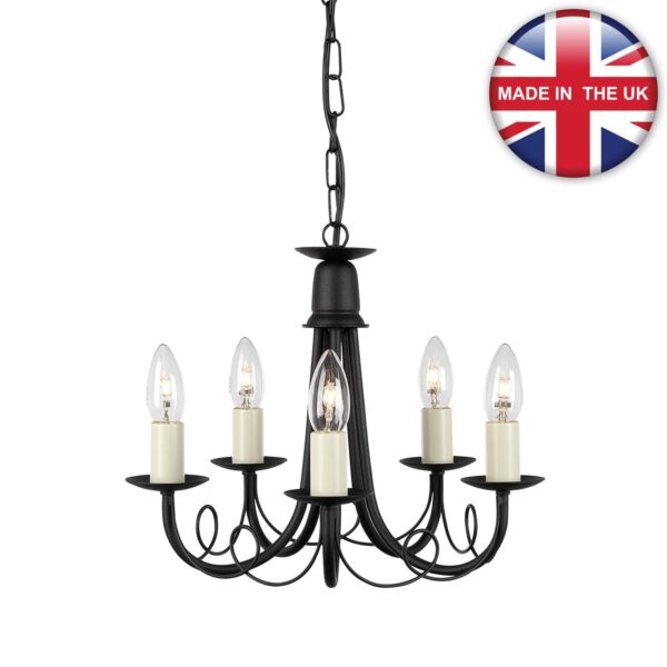 Elstead - Carisbrooke CB5-BLACK Chandelier