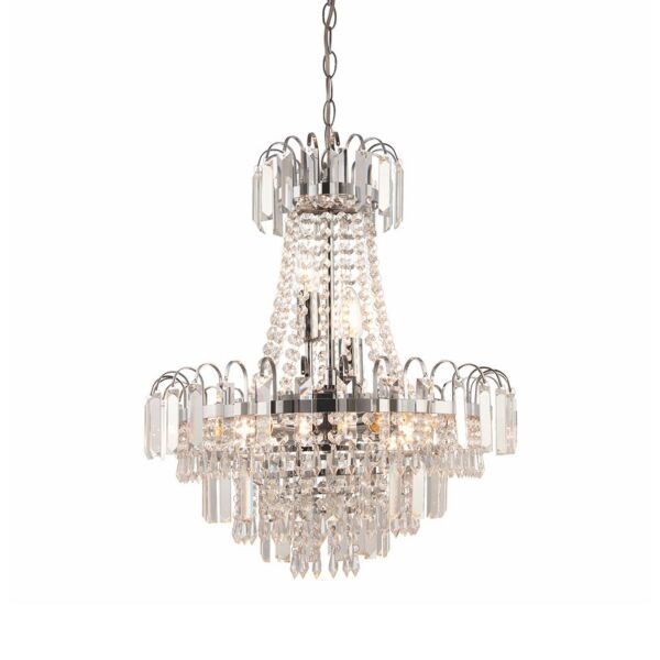 Endon Lighting - Amadis - 96826-CH - Chrome Clear Glass 6 Light Chandelier