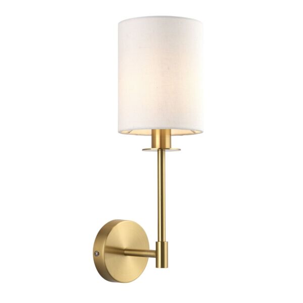 Peterson - Satin Brass Vintage White Wall Light