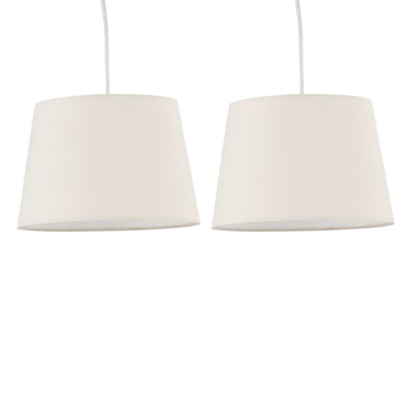 Set of 2 Natural Cotton 23cm Tapered Cylinder Pendant or Lamp Shades