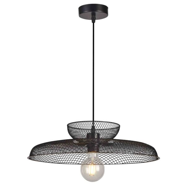 Cassidy - Two Tier Black Mesh Ceiling Pendant Light