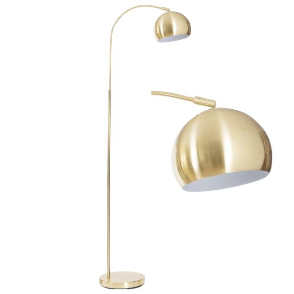 Satin Brass Curved Dome Floor Lamp