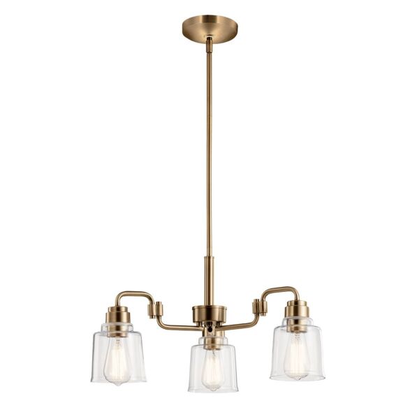 Kichler Lighting - Aivian - KL-AIVIAN3-WBR - Brass Clear Glass 3 Light Ceiling Pendant Light