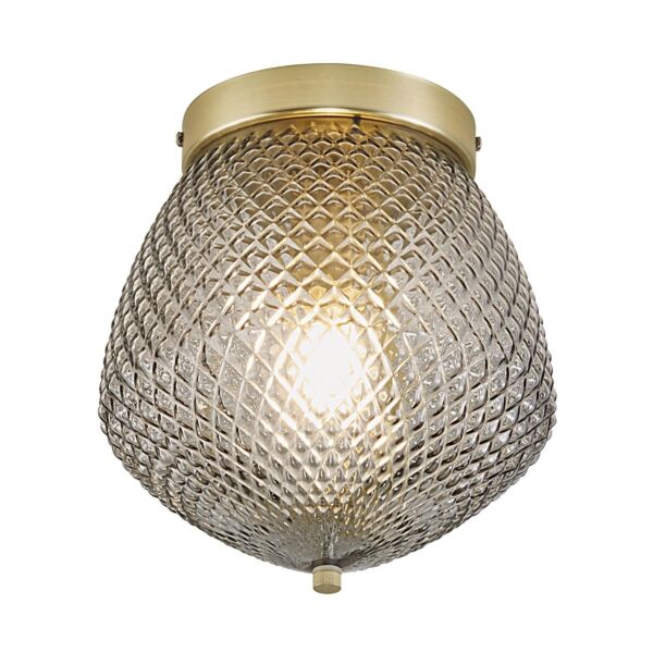 Nordlux - Orbiform - 2010656047 - Brass Smoked Glass Flush Ceiling Light