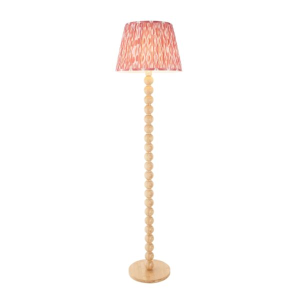 Endon Lighting - Cane & Ikat 40cm - 114340 - Natural Bamboo Pink Floor Lamp