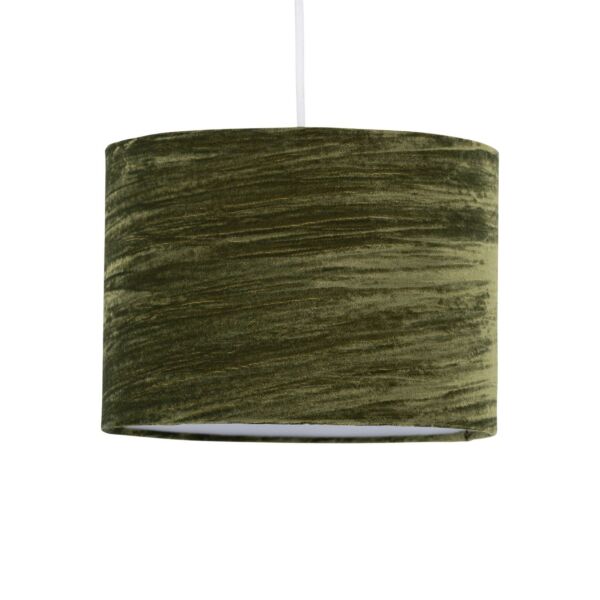 Modern Green Crushed Velvet 33cm Easy Fit Ceiling Light Shade Pendants