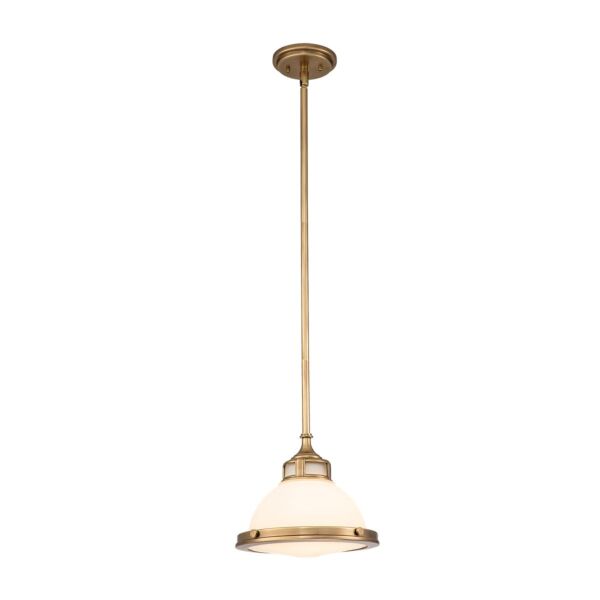 Hinkley Lighting - Amelia - HK-AMELIA-P-S-HB - Heritage Brass Opal Glass Ceiling Pendant Light