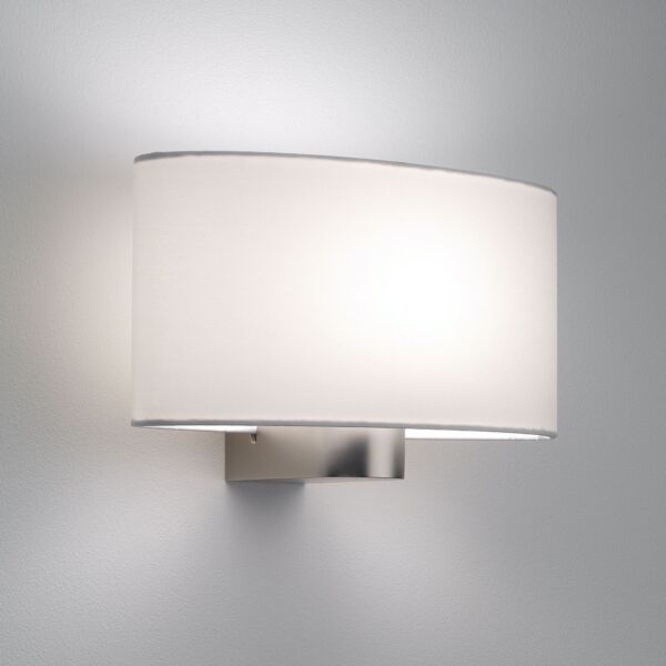 Astro Lighting - Napoli 1185001 & 5014001 - Matt Nickel Wall Light with White Shade