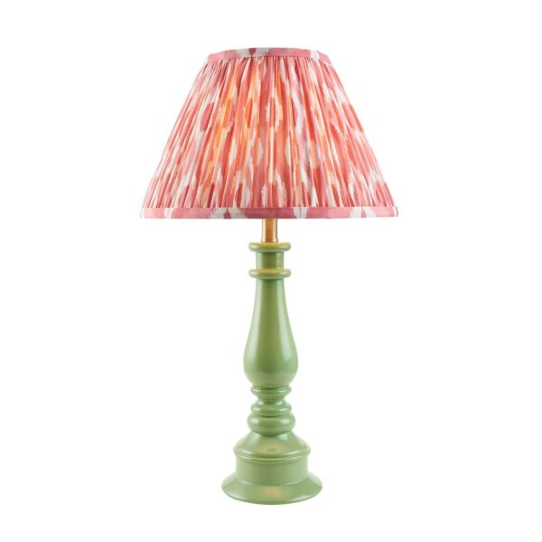 Endon Lighting - Myrtle & Ikat 30cm - 114913 - Green Warm Brass Pink Table Lamp With Shade