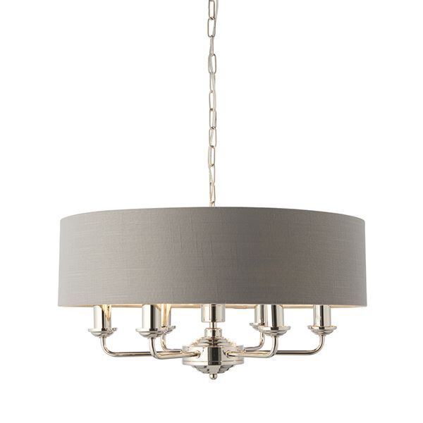 Endon Lighting - Highclere - 94373 - Nickel Charcoal 6 Light Ceiling Pendant Light