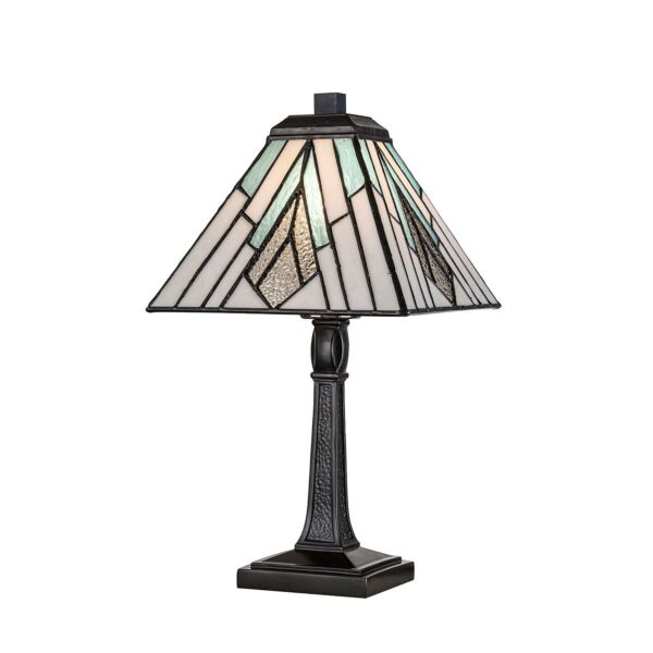 Elstead Lighting - Alderley - TF-ALDERLEY-TL-M - Vintage Bronze Tiffany Art Glass Table Lamp With Shade