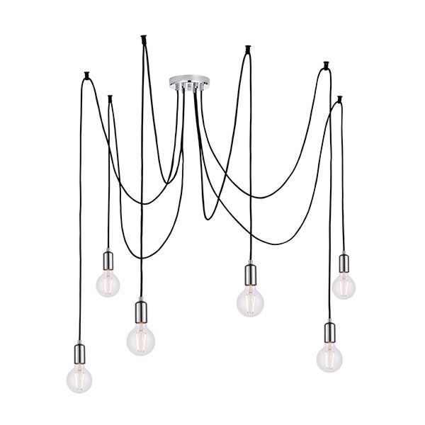 Endon Lighting - Studio - 76577 - Chrome 6 Light Ceiling Pendant Light