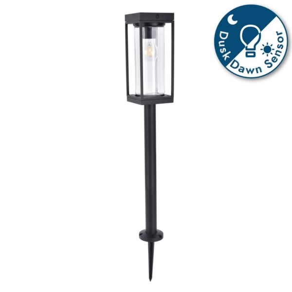 Lutec - Flair - 6988802012 - LED Black Clear Glass IP44 Solar Outdoor Spike Light