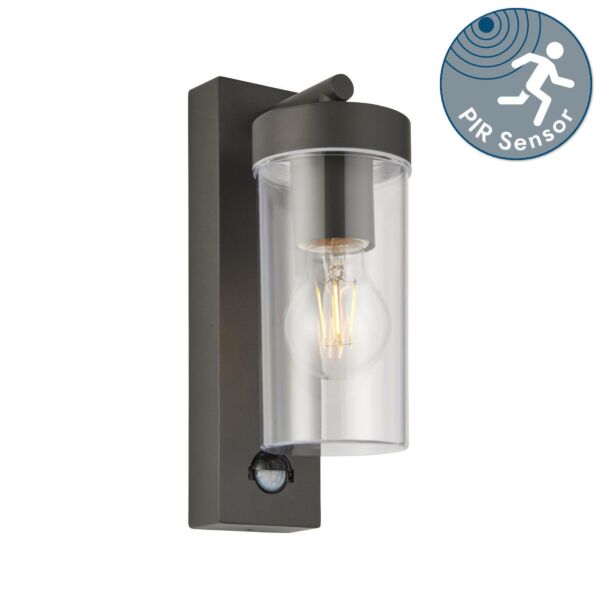 Saxby Lighting - Hayden - 99756 - Anthracite Clear IP44 Outdoor Sensor Wall Light