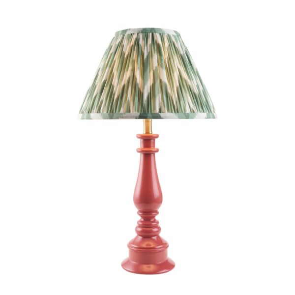 Endon Lighting - Myrtle & Zigzag 30cm - 114902 - Pink Warm Brass Green Table Lamp With Shade