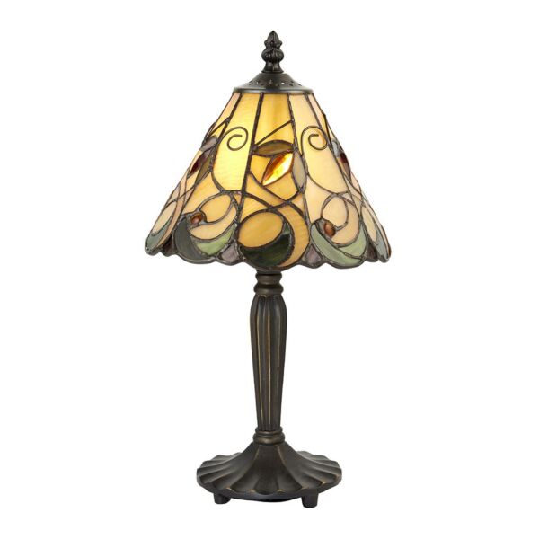 Interiors 1900 - Jamelia - 64196 - Dark Bronze Tiffany Glass Table Lamp