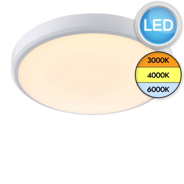 Saxby Lighting - Cobra CCT - 94519 - LED Opal White IP44 Bathroom Ceiling Flush Light