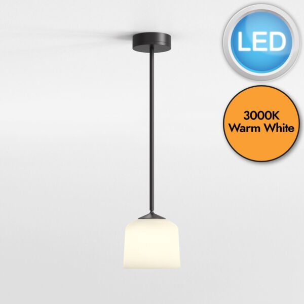 Astro Lighting - Nara - 1464003 & 5039005 - LED Black White Glass IP44 Bathroom Ceiling Pendant Light