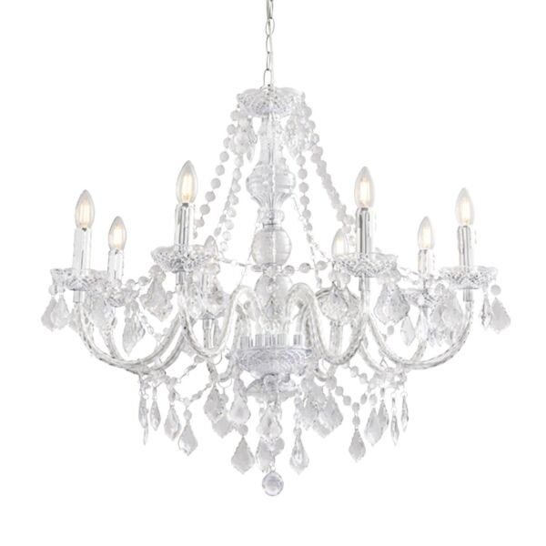 Endon Lighting - Clarence - 308-8CL - Clear Chrome 8 Light Chandelier
