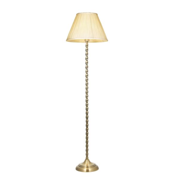 Endon Lighting - Suki - 100370 - Antique Brass Ivory Floor Lamp