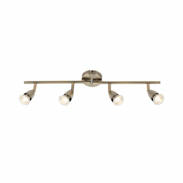 Saxby Lighting - Amalfi - 60992 - Antique Brass 4 Light Ceiling Spotlight