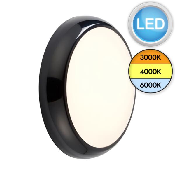 Saxby Lighting - Hero - 95548 & 95539 - LED Black Opal IP65 Plain Bezel Outdoor Bulkhead Light