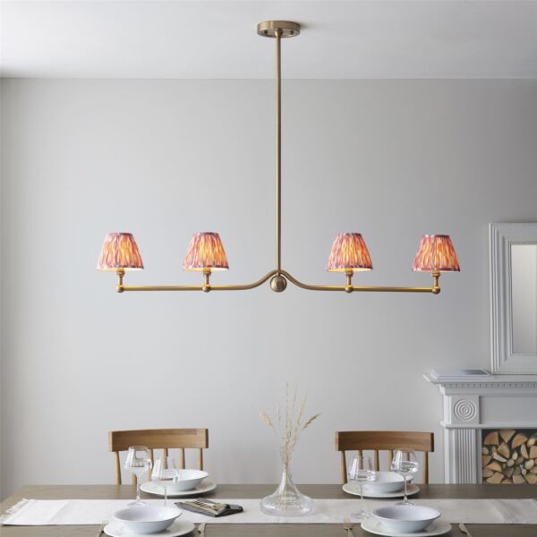 Endon Lighting - Santiago - 114989 - Aged Brass Pink 4 Light Bar Ceiling Pendant Light