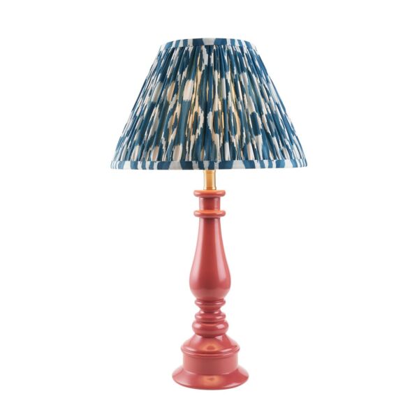 Endon Lighting - Myrtle & Ikat 30cm - 114905 - Pink Warm Brass Blue Table Lamp With Shade