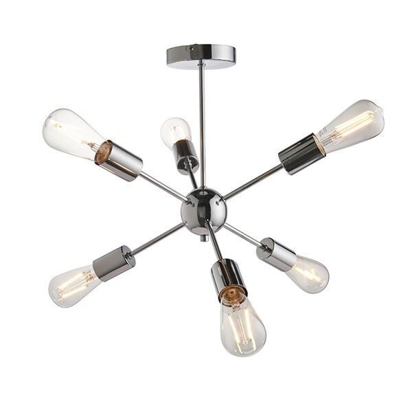 Endon Lighting - Rubens - 79469 - Chrome 6 Light Flush Ceiling Light