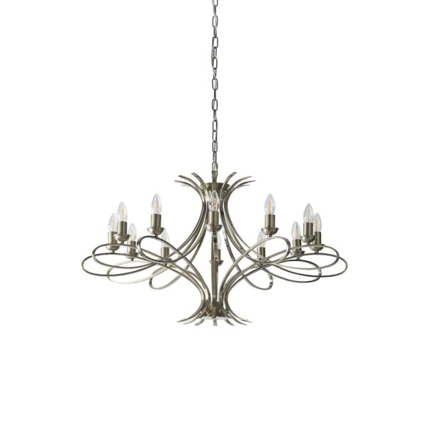 Interiors 1900 - Penn - CA7P12BB - Brushed Brass 12 Light Chandelier