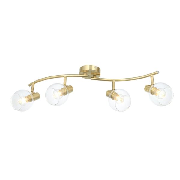 Naomi - Brushed Brass with Clear Glass 4 Light Ceiling Spotlight