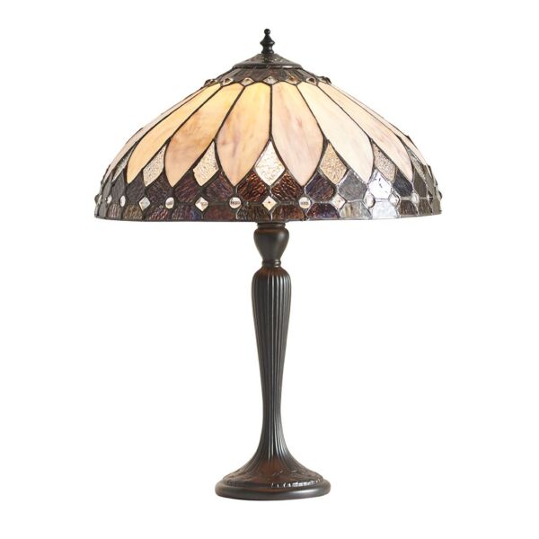 Interiors 1900 - Brooklyn - 63982 - Dark Bronze Tiffany Glass Table Lamp