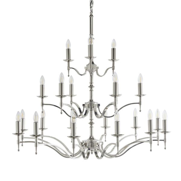 Interiors 1900 - Stanford - CA1P21N - Nickel 21 Light Chandelier