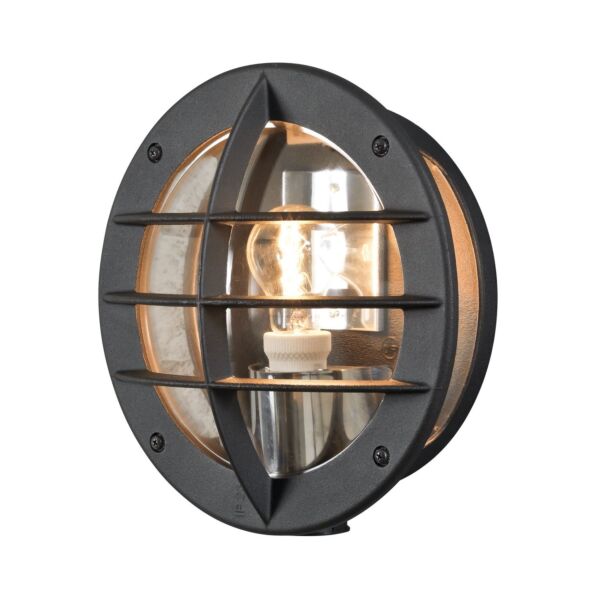 Konstsmide - Oden - 516-750 - Black Clear Glass Outdoor Bulkhead Light