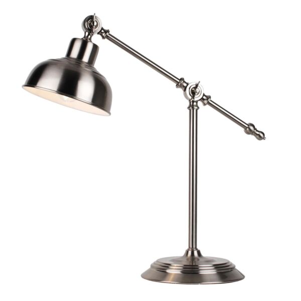 Satin Nickel Lever Arm Table Lamp